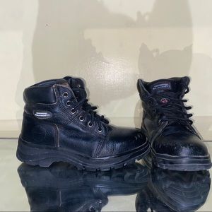 steel toe skecher combat boots